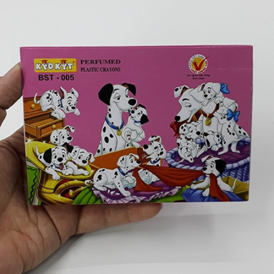 Bộ 2 Viết Sáp Màu Chó Đốm BS-005 (12 Màu) - Mẫu Bao Bìa Màu Hồng