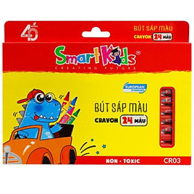 Hộp 24 Bút Màu Sáp Dino - Smartkids CR03