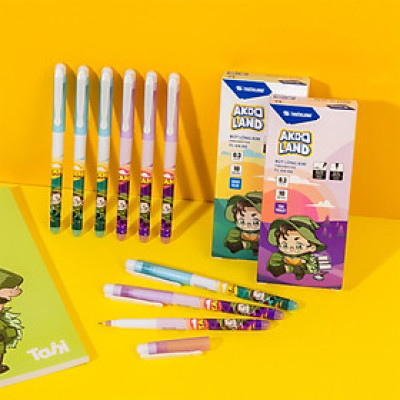 Combo 5/10/20 Bút lông kim Thiên Long FL-04/AK - Nét viết 0.3mm mảnh nhỏ Mực đều liên tục, nhân vật Akooland Tahi