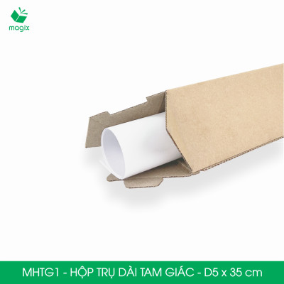 MHTG1 - D5x35 cm - 20 Hộp trụ dài tam giác thay thế ống giấy - Hộp carton đóng gói hàng