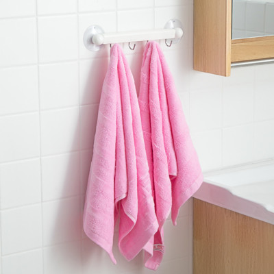 Thanh nhựa 4 móc treo đồ núm hít chân không Yamada - Màu trắng