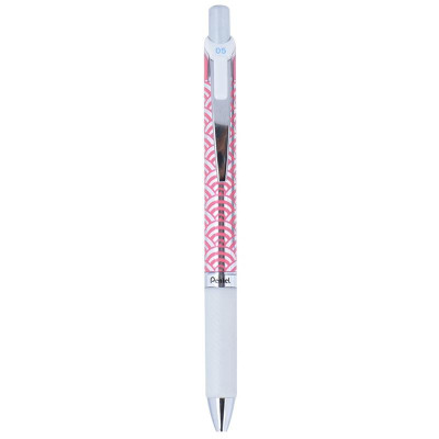 Bút Bi Gel Pentel Energel Kawall 0.5mm - BLN75KW9-C - Mực Xanh - Thân Hồng Bạc