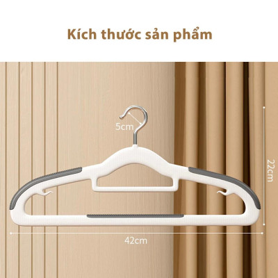 Combo 10 Móc Treo Quần Áo Chống Trượt Biến Dạng Quần Áo, Móc Áo Nhựa Cao Cấp Chịu Tải Lớn
