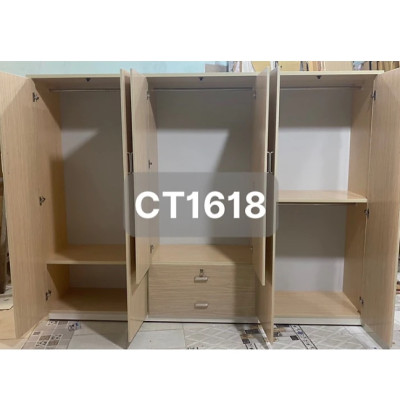 Tủ quần áo nhựa 6 cánh mix hộc như hình tùy chọn mẫu ĐV Tundo 244 x 185 x 47 cm nhiều màu lựa chọn