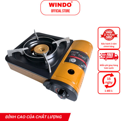 Bếp Gas Du Lịch (Bếp Gas Mini) WINDO - 166F | Bếp gas mini tiết kiệm gas có hộp nhựa bảo vệ - màu ngẩu nhiên- hàng chính hãng