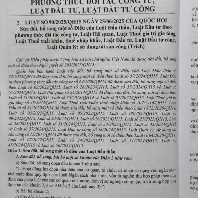 Sách Luật Đấu Thầu sửa đổi bổ sung năm 2025 – Những Điểm Mới Về Luật Đấu Thầu sửa đổi (V2604D)
