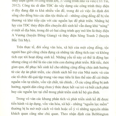 Yếu Tố Văn Hóa, Xã Hội Tộc Người Trong Đời Sống Sinh Kế Của Người Dân Vùng Tái Định Cư Thủy Điện (Sách chuyên khảo)