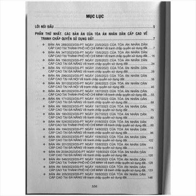 Tuyển Tập Các Bản Án Của Tòa Án Nhân Dân Cấp Cao về Quyền Sử Dụng Đất và Tài Sản Gắn Liền Với Đất (Dành cho Thẩm phán, Thẩm tra viên, Hội thẩm, Kiểm sát viên, Luật sư và các học viên tư pháp) - TS. Trần Văn Hà (V2445A)