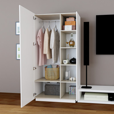 [Happy Home Furniture] VIGGO, Tủ quần áo 1 cửa mở, 90cm x 59cm x 180cm ( DxRxC), TCM_175