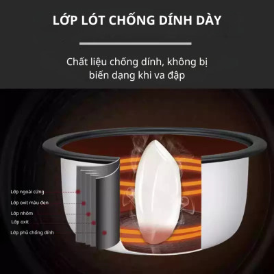 Nồi cơm công nghiệp SOWUN SW6955 5.5L, lòng nồi làm bằng hợp kim nhôm, phủ chống dính cao cấp