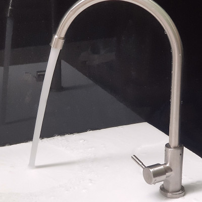 Vòi rửa chén lạnh Inox SUS 304 Eurolife EL-T017 (Trắng vàng)