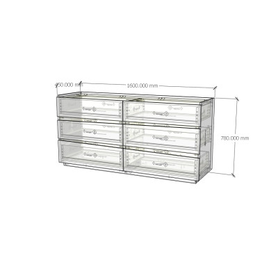 [Happy Home Furniture] VIGGO, Tủ đựng đồ 6 ngăn kéo, 160cm x 45cm x 78cm ( DxRxC), THK_162