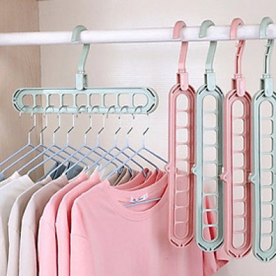 Combo 10 MÓC TREO QUẦN ÁO ĐA NĂNG THÔNG MINH 9 LỖ - HENRYSA