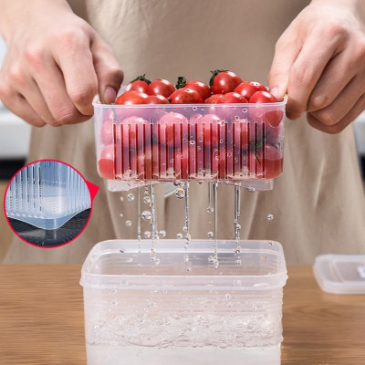 Set hộp thực phẩm 2 lớp bảo quản tủ lạnh, dùng được trong lò vi sóng Nakaya 1.1L - Hàng nội địa Nhật Bản (#Made in Japan)