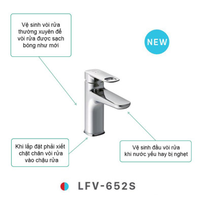 Vòi chậu nóng lạnh INAX LFV-652S (Dòng S600 LINE)