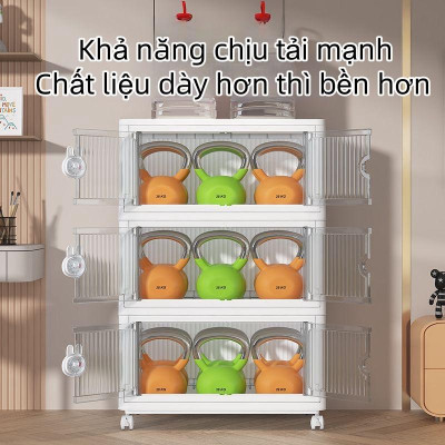 Tủ đựng đồ gấp gọn hoạt hình, tủ nhựa đựng đồ lắp ghép xếp gọn ngang 60cm, không cần lắp đặt, khả năng chịu tải mạnh
