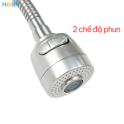 Vòi rửa chén gắn tường 2 đầu xả tăng áp inox 304 Hobby home decor G2T
