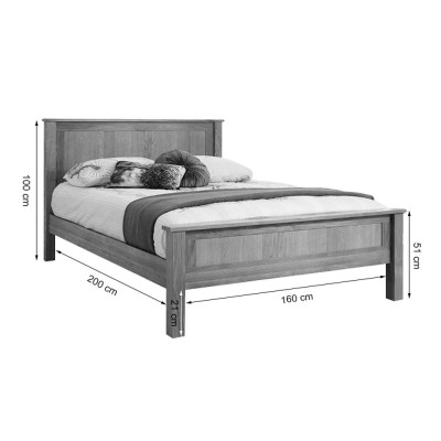 Giường Đôi Capri Gỗ Sồi IBIE - BBDCAPO