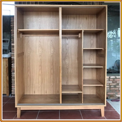 Tủ quần áo gỗ sồi cửa lùa Tundo 160 x 60 x 200 cm
