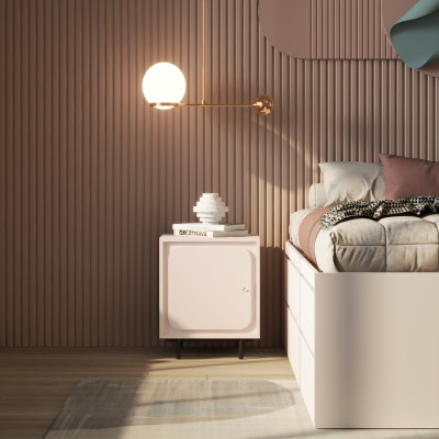 [Happy Home Furniture] SWEETY, Táp đầu giường 1 cửa mở - chân sắt, 48cm x 40cm x 58cm ( DxRxC), TCM_058