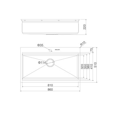 Chậu rửa chén Slide Malloca MS 861 - Hàng Chính Hãng