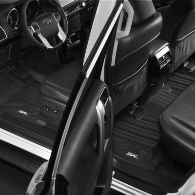 Thảm lót sàn xe ô tô LEXUS LX570 ( 7 chỗ ) 2007-2021 Nhãn hiệu Macsim 3W chất liệu nhựa TPE đúc khuôn cao cấp - màu đen