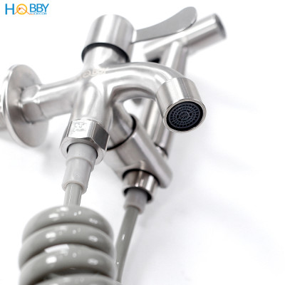 Bộ vòi xịt vệ sinh kèm vòi xả inox 304 dây lò xo Hobby Home Decor GXLX