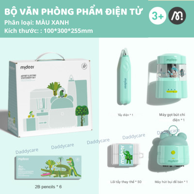 Bộ gọt bút Chì tự động kèm tẩy Cao Cấp Mideer Artist Electric Stationery, đồ dùng học tập cho bé