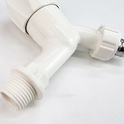 Bộ 3 vòi hồ tay núm tròn nhựa PP trắng, thân ngắn, ren 21-27mm Eurolife EL-HN05 (Trắng) (3 cái)