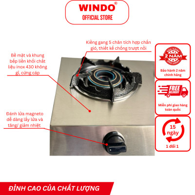 Bếp Gas Công Nghiệp Thấp Áp 3 Lò WINDO - 310 | Bếp gas 3 lò sen lửa lớn nấu nhanh hơn - Hàng chính hãng
