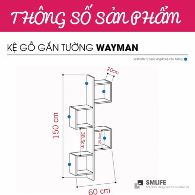Kệ trang trí gỗ thiết kế mới lạ SMLIFE Wayman
