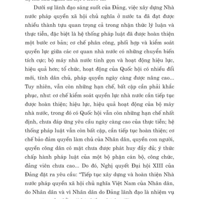 Quốc Hội trong tiến trình đổi mới đáp ứng yêu cầu xây dựng, hoàn thiện nhà nước pháp quyền xã hội chủ nghĩa ở Việt Nam - bản in 2024