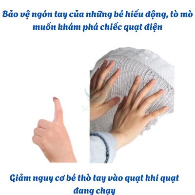 Lưới Bọc Quạt An Toàn Cho Bé 40-50cm Màng Bọc Bảo Vệ Quạt Điện Đa Năng Áo Lưới Che Quạt Chống Bụi & An Toàn Trẻ Nhỏ-18 inch