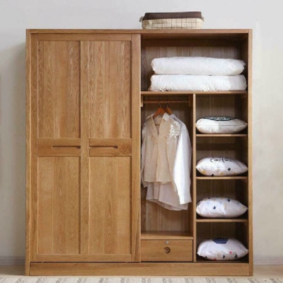 Tủ áo gỗ sồi cửa lùa Tundo Ngang 180 x Sâu 60 x Cao 200cm