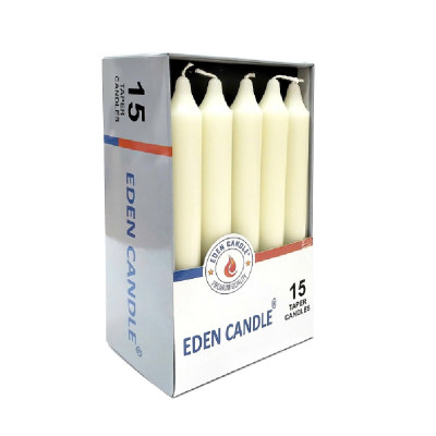 Hộp 15 cây nến thơm thẳng Eden Candle FTRAMART EDC2317 cao 15cm (Vàng nhạt/ kem/ Ivory)