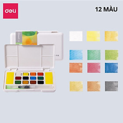 Màu Nước Dạng Nén Dmast Solid Water Color 12/18/24/36 Màu Deli - Màu Nước Nén Mịn Loang Màu Tốt Kèm Bút Vẽ