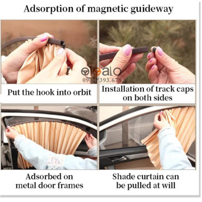 Rèm vải che chắn nắng dành cho xe Hyundai Getz vải lụa gắn nam châm keo 3M RVCK