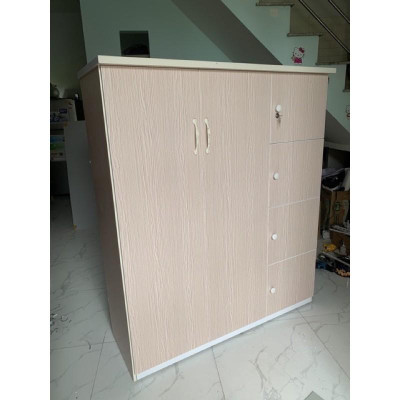 Tủ nhựa đài loan gỗ nhạt cao 1m45(TPHCM)