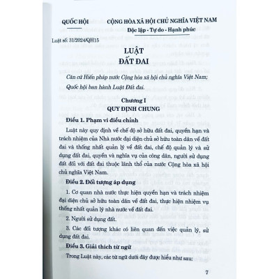 Luật Đất Đai (Được thông qua ngày 18/01/2024)