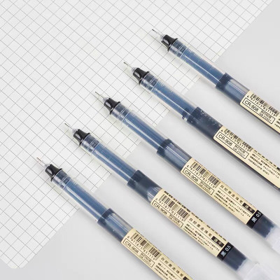 Combo 10 Bút Gel Nước Dạng Mực Lỏng Đầu Kim 3 Điểm 0.5mm Thiết Kế Đơn Giản Ống Mực Lớn Màu Xanh