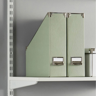 Kệ Railshelf 2 tầng H60cm - Kệ treo tường tùy biến kích thước & vị trí hiện đại - Bằng thép sơn tĩnh điện, kệ gỗ MFC phủ melamine