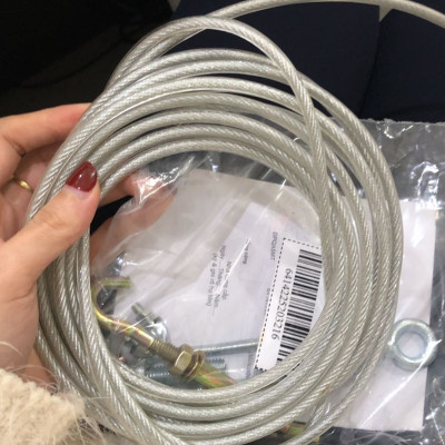 Dây phơi quần áo Phi 5mm Dài 3m, Tặng 2 khóa cáp, 1 tăng đơ, 2 nở móc