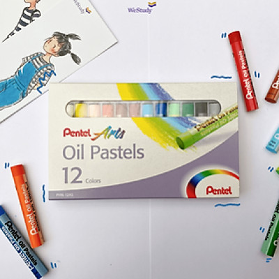 Hộp màu sáp dầu Pentel [CHÍNH HÃNG] - TẶNG KÈM BOOKMARK