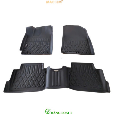 Thảm lót sàn xe ô tô sd Hyundai Kona 2018 - 2022 Nhãn hiệu Macsim chất liệu nhựa TPE cao cấp màu đen