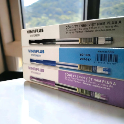 Bút Bi Gel Vinaplus VNP-017 - 0,5mm Màu xanh/ đen/ tím