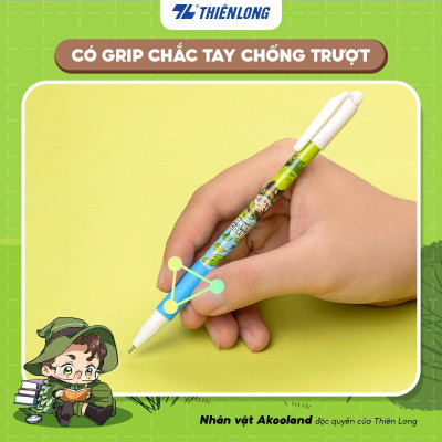 Bút gel Thiên Long GEL-012/AK - Nét viết 0.5mm êm mượt, đầu bút cao cấp, mực đều liên tục, nhân vật Akooland Tahi