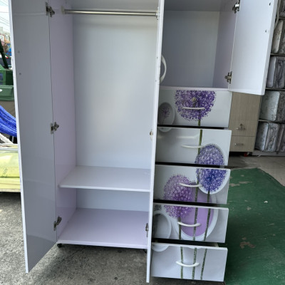 Tủ áo in 3D Juno Sofa nhiều ngăn người lớn L1 1m05 x 1m6 x 51 cm