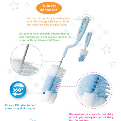 BỘ 2 CỌ RỬA BÌNH SỮA KUKU KU5301