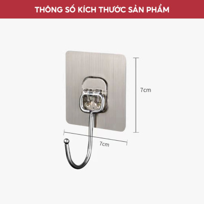 Móc Dán Tường Siêu Dính Chịu Lực Inox 304, Móc Dính Tường Treo Đồ Quần Áo Đồ Dùng Đa Năng Tiện Ích