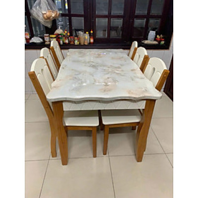 Bộ bàn ăn nhập khẩu Tundo bàn 1m6 và 6 ghế sang trọng, hiện đại 